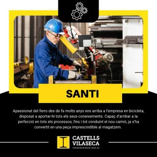 Hola hola!!! 👋
Feia temps que no ens veiem per aquí, però hem estat fent molta feina per fer que Castells Vilaseca segueixi sent un magatzem de ferros de referència a Barcelona🤝
Per això avui us presentem al Santi, qui ja fa uns anys que va arribar a l’empresa i que, des d’aleshores, s’ha convertit en una peça clau.
Moltes gràcies per la teva dedicació, Santi 💛
